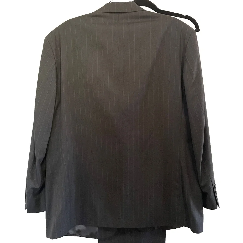 Men's Oscar de‎ la Renta Suit (Jacket & Pants Set) Grey Pinstripe 100% wool